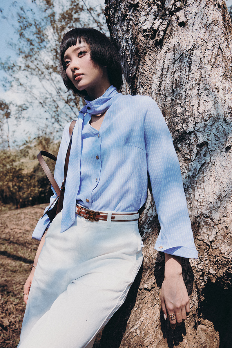 Sơ mi DT cổ V buộc nơ