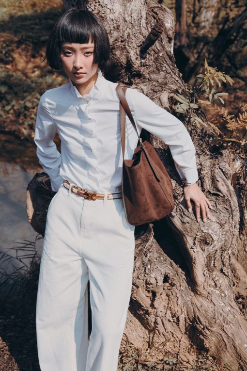 Sơ mi DT nẹp bèo cách điệu