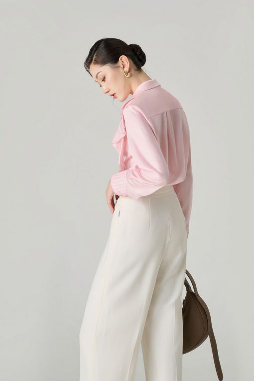 Sơ mi DT cổ kẹp bèo măng sét bấu mí