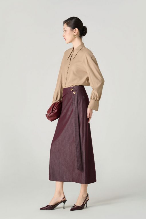 Sơ mi DT vai rơi măng sét loe điệu